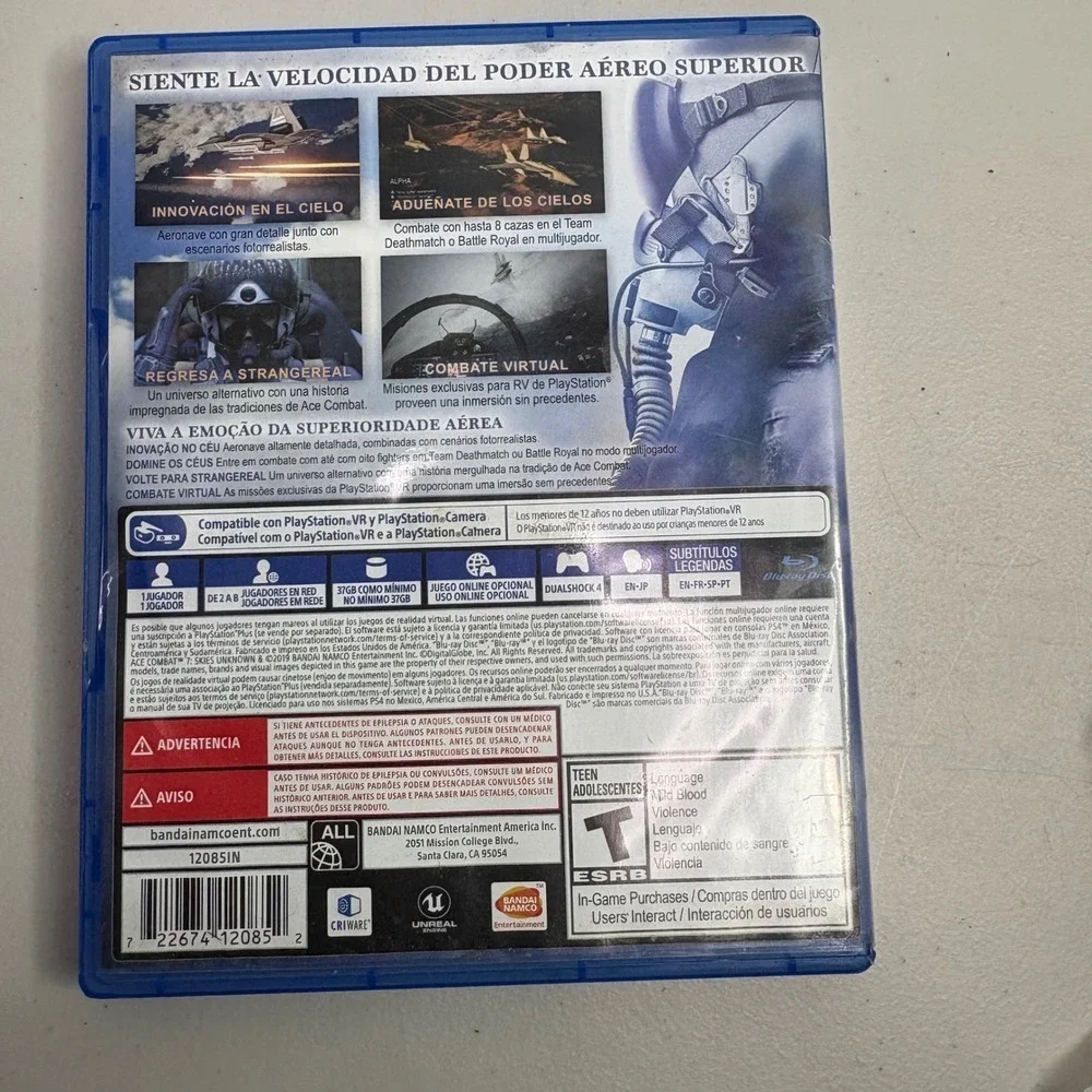 Ace Combat 7 Skies Unknown PlayStation 4 PS4 VR Compatible Game